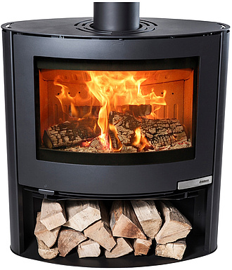 Defra approved elliptical shaped wood burning stove