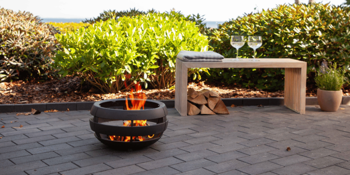 Outdoor space with fire place Aduro Fire Ball