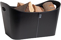 Aduro Baseline firewood basket in black imitated leather